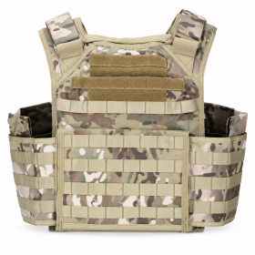 Camouflage Training Vest Carrier with Front Webbing and Shoulder Straps