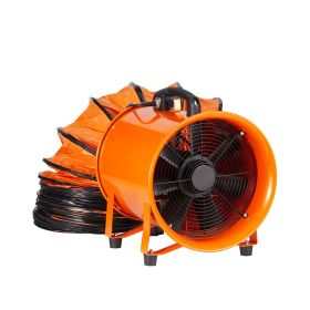 Portable Ventilator, 8 inch Heavy Duty Cylinder Fan with 16.4ft Duct Hose, 195W Strong Shop Exhaust Blower 1070CFM