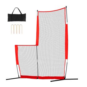 L Screen Baseball for Batting Cage, 7x7 ft Baseball & Softball Safety Screen, Body Protector Portable Batting Screen with Carry Bag & Ground Stak