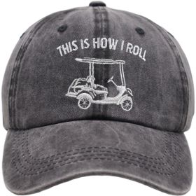 2pcs This Is How I Roll Golf Cart Hat, Funny Golfers Adjustable Cotton Denim Baseball Cap For Men Women (Option: 2pcs)