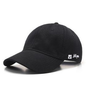 Soft top cap with side letter embroidery (Option: Black)