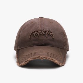 Letter Three-dimensional Embroidery Soft Top Burr Men's Baseball Cap (Option: Coffee Color-Adjustable)