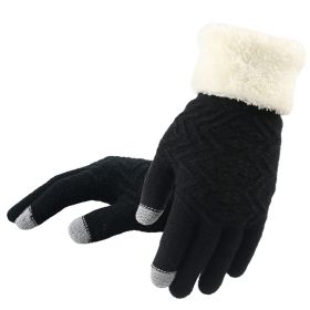 Winter knitted gloves (Option: Black)