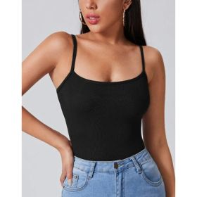Solid Color Halter Top For Women (Option: Black-XL)