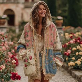 Ladies' Printed Hooded Zip-Up Jacket (Option: Style7-M)