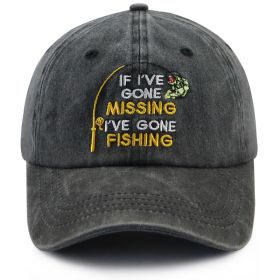 2pcs Vintage Washed Fishing Baseball Cap For Women, Embroidery If I Ve Gone Missing I Ve Gone Fishing Funny Hat, Outdoor Fisherman Gift Hat (Option: 1pcs)