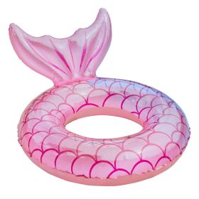 Thickened Internet Celebrity Adult Version; 110 Large Mermaid Swimming Ring Armpit Ring Fish Tail Floating Row Absolute Quality Eye-catching And (Color: Pink, Style: Mermaid Swim Ring)