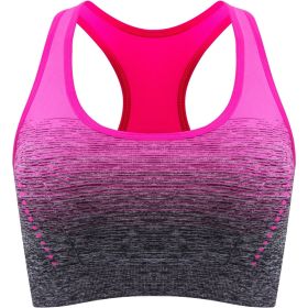 1pc/2pcs/3pcsMedium Support Two Tone Racer Back Sports Bra, Fitness Workout Running Yoga Bra (Color: Rose Red, size: L(8/10))