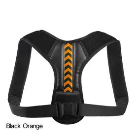Adjustable Back Shoulder Posture Corrector Belt For Clavicle Spine Support Body Reshape Pain Relief From Neck; Back And Shoulder ( Buy A Size Up (Color: Black Orange, size: L(70-100KG))