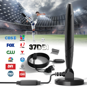 5600Miles Upgraded TV Antenna HDTV Amplified Digital 4K 1080P Long Range Indoor (Antenna Power Gain: 37dBi (Magnetic Type))