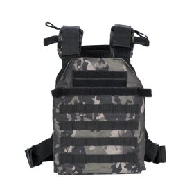 Tactical Weighted Vest for Men and Women, Quick-Release Adjustable Weight Vest with MOLLE Webbing for Strength Training, Running (Color: BLACK Camo)