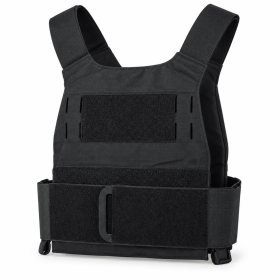 Tactical Training Vest Carrier, Adjustable Lightweight Workout Vest with Hook-and-Loop Panels and Modular Slots for Rucking (Color: Black)