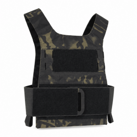 Tactical Training Vest Carrier, Adjustable Lightweight Workout Vest with Hook-and-Loop Panels and Modular Slots for Rucking (Color: BLACK Camo)