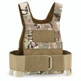 Tactical Training Vest Carrier, Adjustable Lightweight Workout Vest with Hook-and-Loop Panels and Modular Slots for Rucking (Color: Camo)