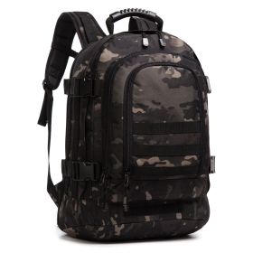 Military Bug Out Bag Expandable Backpack Tactical Daypack With Waist Strap for Outdoor Hiking Hunting (Color: BLACK Camo)