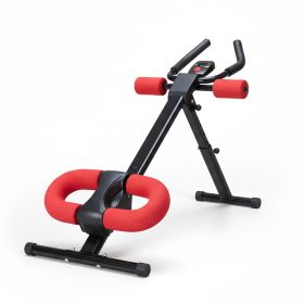 Adjustable Ab Machine for Stomach Workout, Core Workout Equipment for Home Gym, Ab Trainer with 2 Incline & 5 Height Levels, Knee & Elbow Protect (Color: Red)