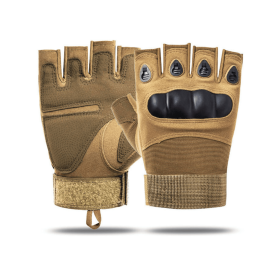 JupiterGear Tactical Fingerless Airsoft Gloves for Outdoor Sports (Color: Tan, size: M)