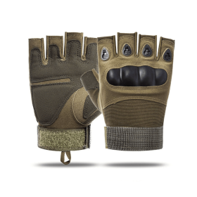 JupiterGear Tactical Fingerless Airsoft Gloves for Outdoor Sports (Color: Green, size: L)