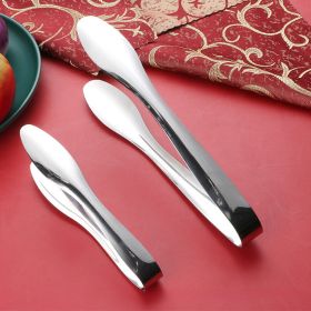 Stainless Steel Food Tongs for Kitchen and Commercial Use - Heat-Resistant BBQ Grill Tongs, Suitable for Steak, Meat and Grilling (size: medium size)