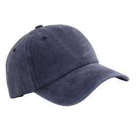 Baseball Cap Washable Cotton Printed Summer Men Hat Adjustable Head Circumference Navy Blue (Option: Default)