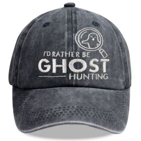 2pcs Ghost Hunting Baseball Cap, Embroidered Washed Cotton Hat, Retro Unisex Cap For Paranormal Fans (Option: 2pcs)