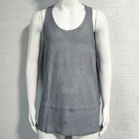 Men's Summer Loose Sleeveless Knitted Vest (Option: Gray-XL)